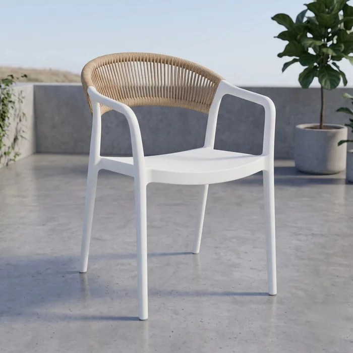 Silla de Jardín Exterior Valencia - Blanco en Blanco - Sillas, Uruguay | Ecowood