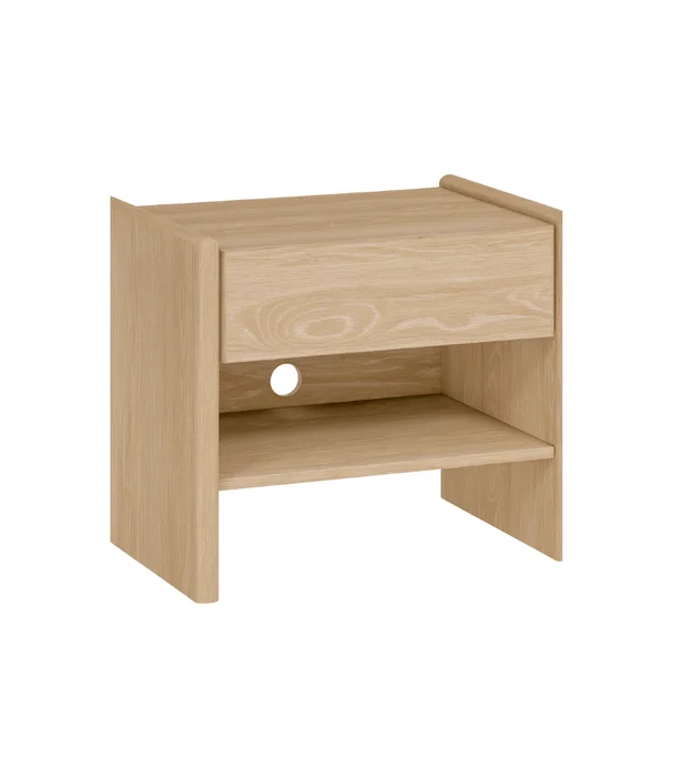 MESA DE LUZ BAKERS ROBLE 1 CAJON en Madera natural - Mesas de luz, Uruguay | Más Infinito Casa