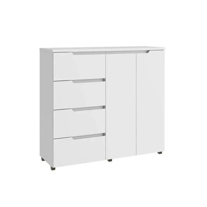 Comoda Da Vinci Plus 4 Cajones 2 Puertas Blanco en Blanco - Cómodas, Uruguay | Soy Hogar