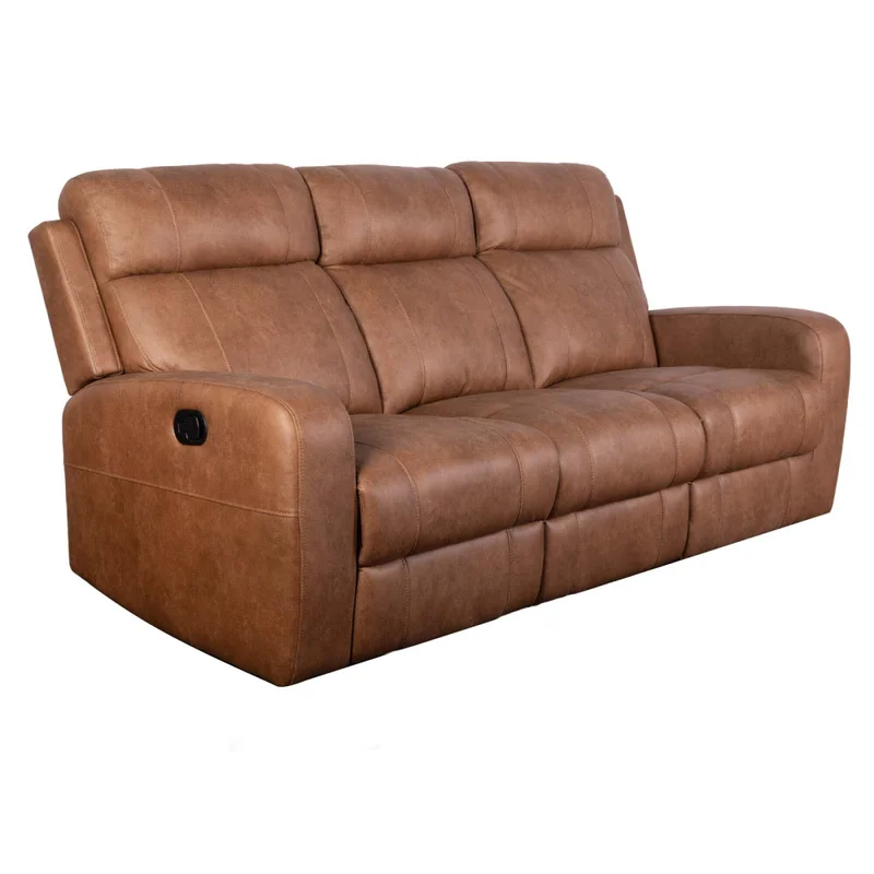 Recliner Manual 3 Cuerpos Tela Marron Hamilton Camel en Beige - Sillones y sofás, Uruguay | Divino, vista 4