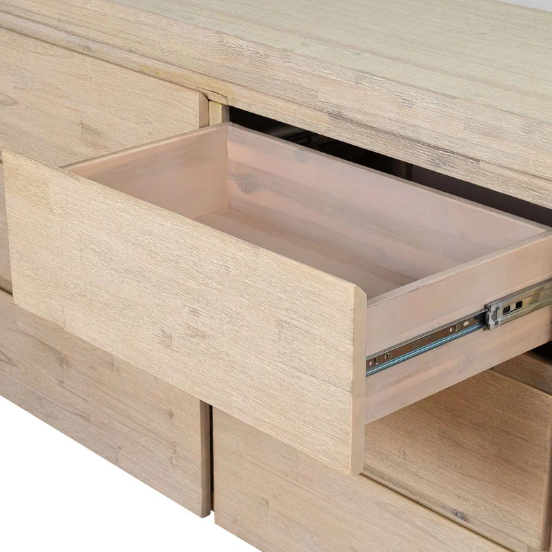 Comoda 6 Cajones Madera-acacia Natural-beige Newport en Blanco - Cómodas, Uruguay | Divino, vista 4