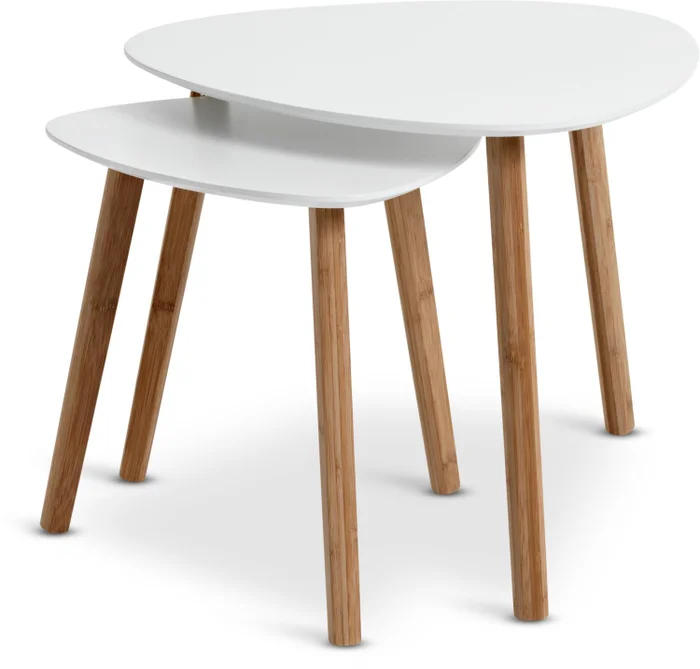 Mesa auxiliar TAPS 40x40 blanco/bambú en Beige - Mesas de arrimo, Uruguay | JYSK, vista 2