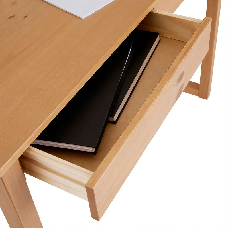 Escritorio 110cm Nara 2 Cajones - Madera Maciza en Madera natural - Escritorios, Uruguay | Balton, vista 8