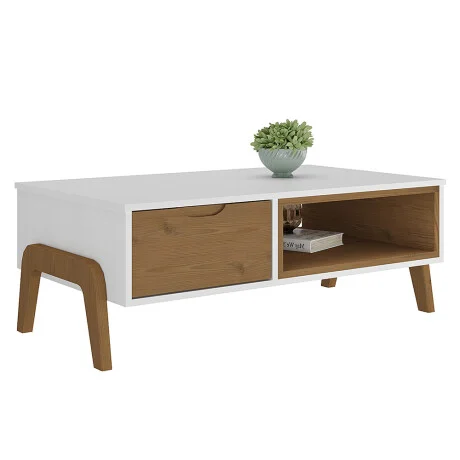 Mesa de living Linea Veneza - Blanco/Miel en Multicolor - Mesas de living, Uruguay | La Cueva Muebles, vista 6