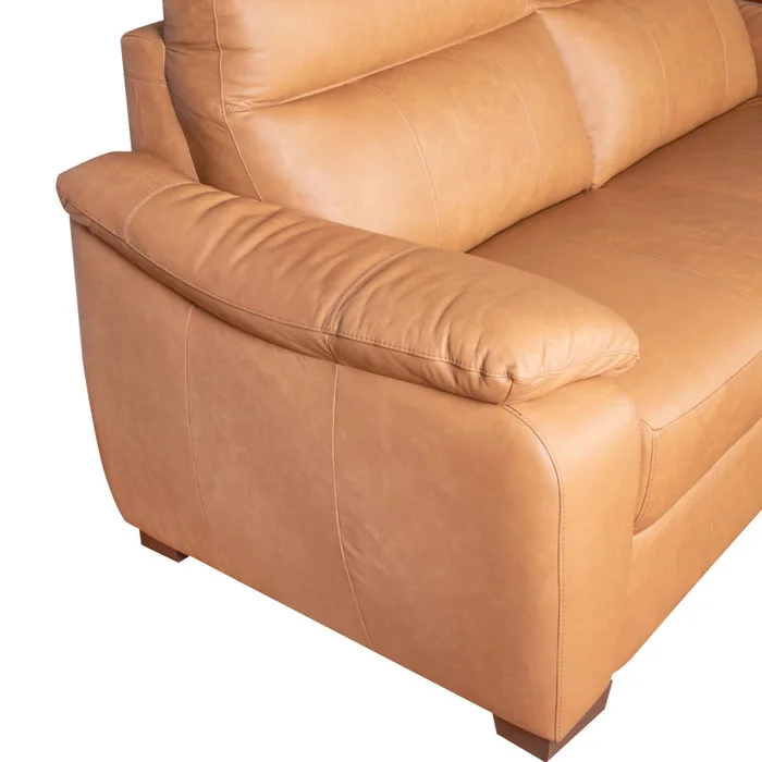 Sofa 3 Cuerpos Cuero-100-natural Marron Laurent Camel en Beige - Sillones y sofás, Uruguay | Divino, vista 4