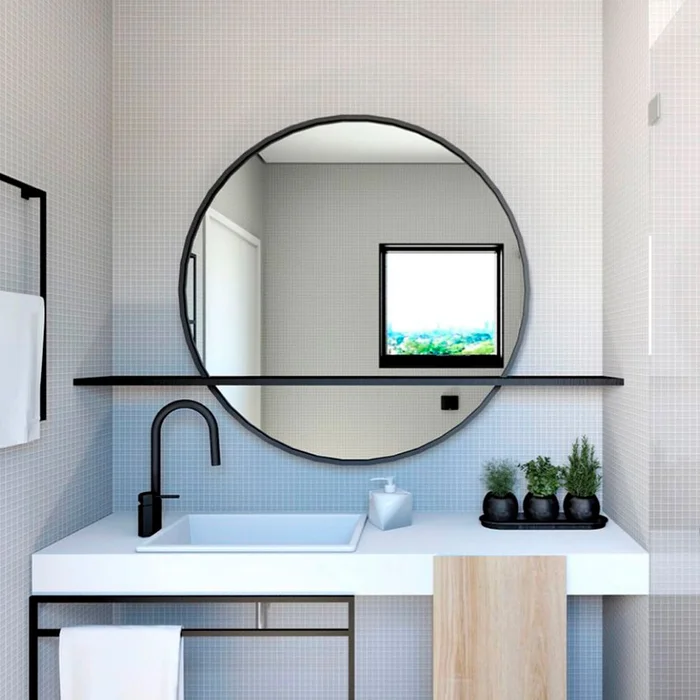Espejo redondo marco hierro negro 100cm en Negro - Espejos, Uruguay | Alta Gracia Deco, vista 2