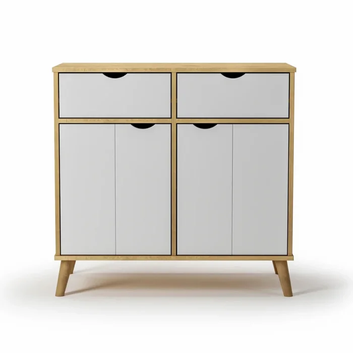 Cómoda 2 puertas 2 cajones - Línea Berlin - Blanco en Blanco - Cómodas, Uruguay | Ecowood, vista 3