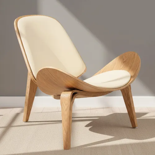 Butaca Natural/beige Madera Shell en Beige - Sillones y sofás, Uruguay | Divino