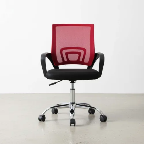 Silla De Escritorio Malla Rojo Hy-520p en Rojo - Escritorios y sillas de escritorio, Uruguay | Divino