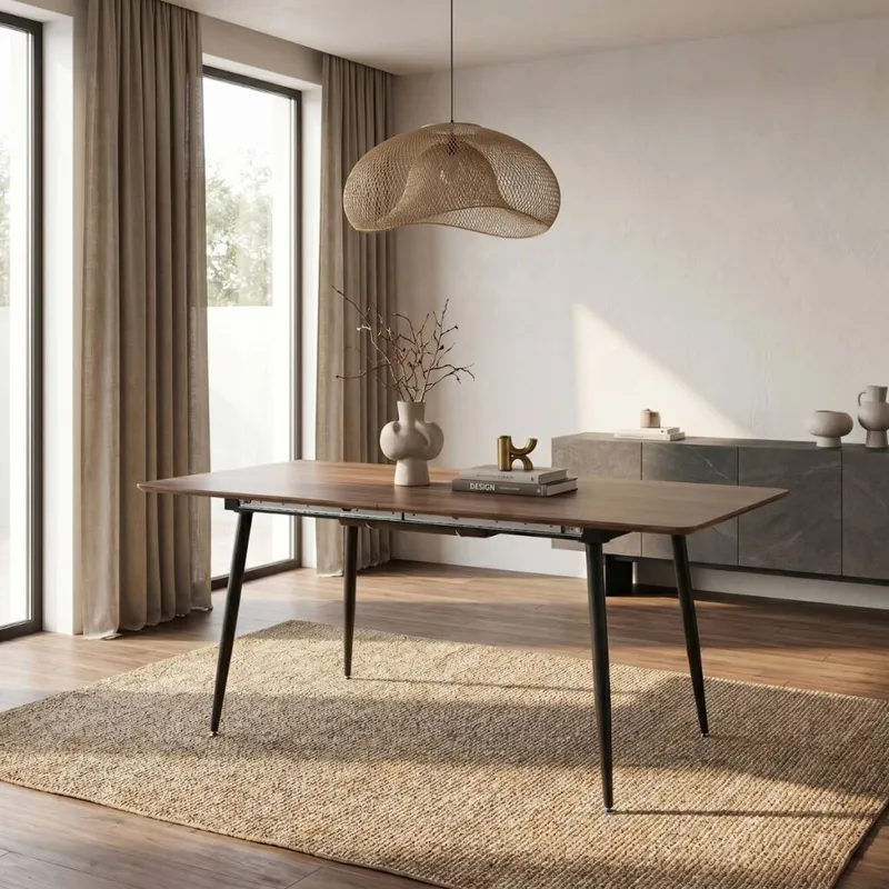 Mesa de Comedor Extensible Lupo - Roble Oscuro en Marrón - Mesas de comedor, Uruguay | NYR