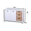 Aparador 2 Puertas 3 Cajones Combinado 100% Madera en BLANCO CARVALHO - Sillones y sofás, Uruguay | Soy Hogar, vista 2 de 10