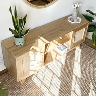 Rack de madera y esterilla en Madera natural - Muebles, Uruguay | Decoramuss, vista 2