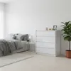 Comoda Cajonera Carla para Dormitorio 4 Cajones con Rieles Telescópicos - Blanco en Blanco - Cómodas, Uruguay | Mulata, vista 9 de 9