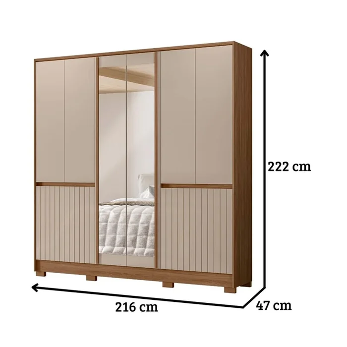 Ropero Placard Dormitorio 10 Puertas 4 Cajones Con Espejo en CARVALHO / FENDI - Muebles, Uruguay | Soy Hogar, vista 2