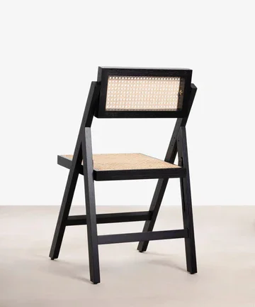 Silla Plegable Motala Madera de Fresno/Rattan Natural - Negra en Madera natural - Sillas, Uruguay | Berna Home, vista 9