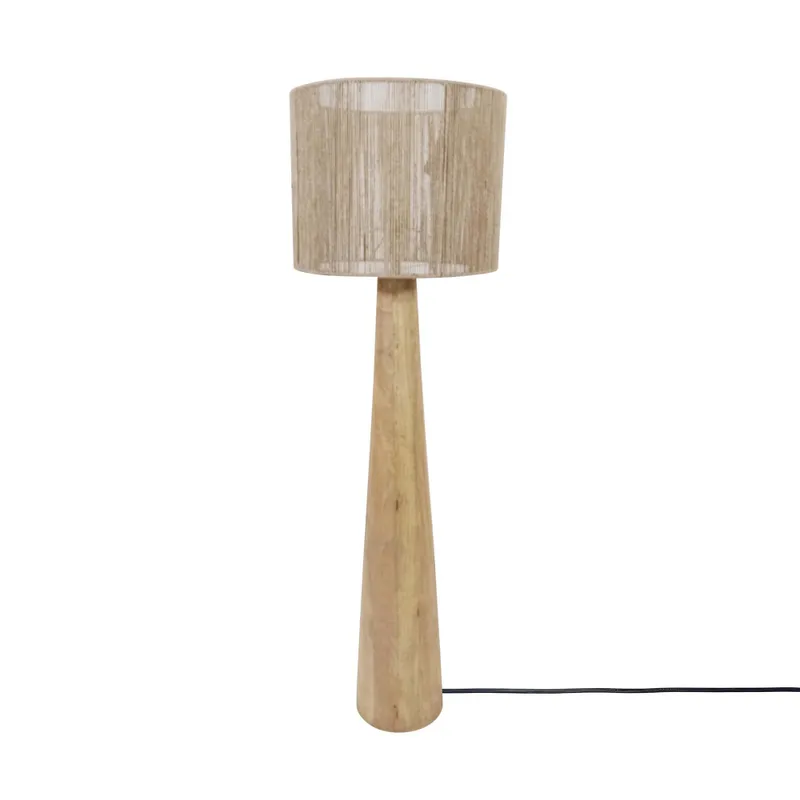 Lámpara de pie Madera y yute Natural/beige Vml-13736 en Madera natural - Lámparas de pie, Uruguay | Le Blanc
