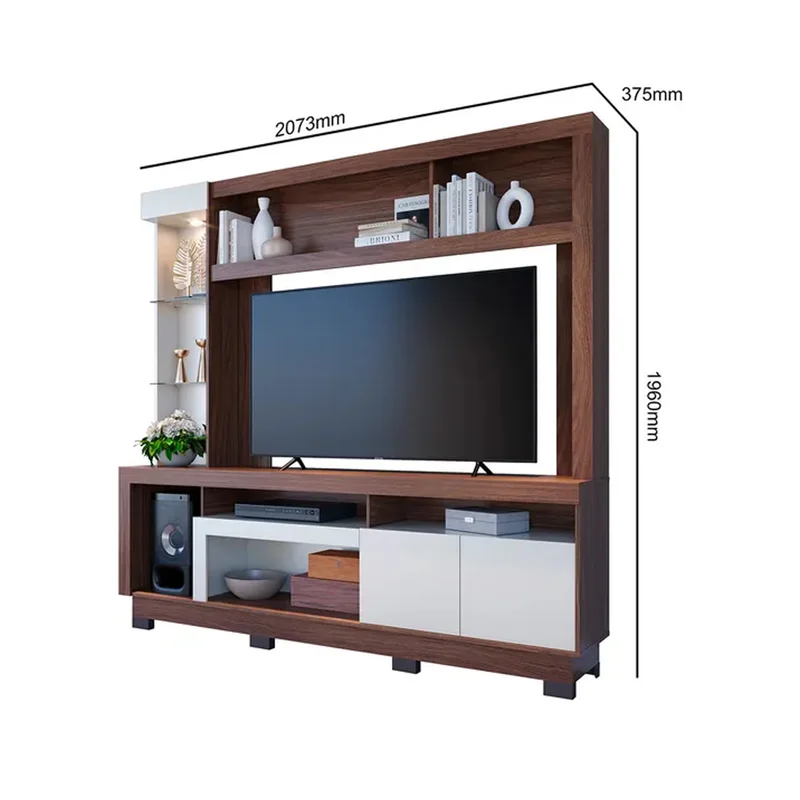 Modular Para Tv Varios Estantes 2 Puertas Luz Led en Marrón - Muebles para TV, Uruguay | Soy Hogar, vista 6
