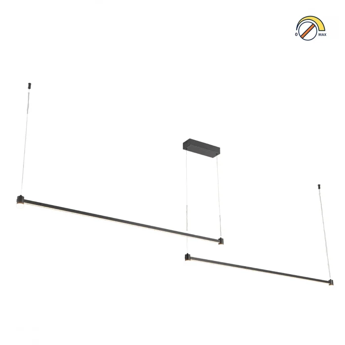 Colgante Led lineal doble color negro 40w Dimerizable en Negro, Uruguay | Iluminica, vista 2