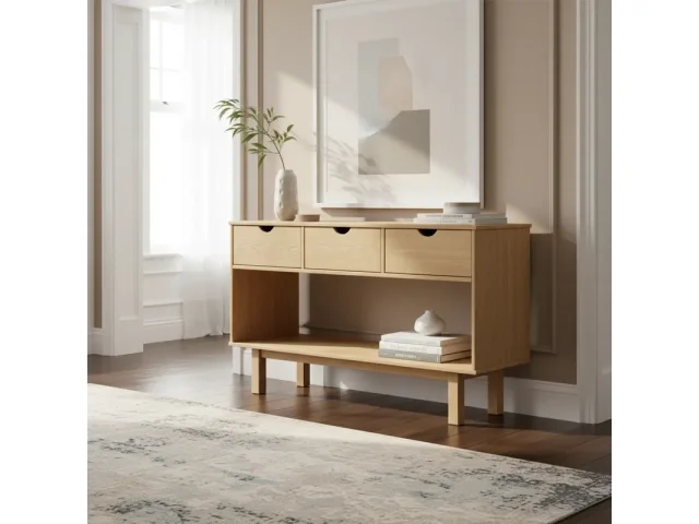 Aparador 3C Mel/gris Linea Nordica en Madera Maciza en Madera natural - Aparadores y recibidores, Uruguay | Quesal