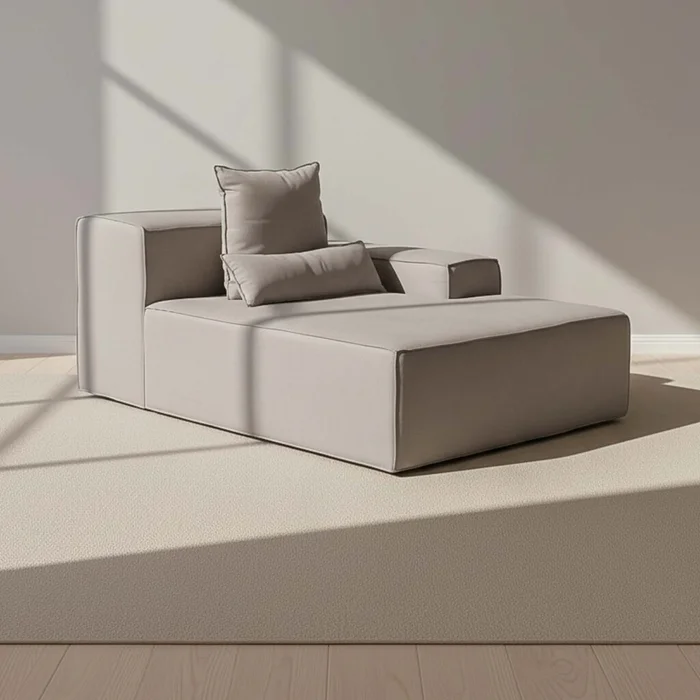 Sofá Kai 1 Cuerpo Tela Gris Modular Chaise Con Brazo Derecho en Gris - Sillones y sofás, Uruguay | Divino