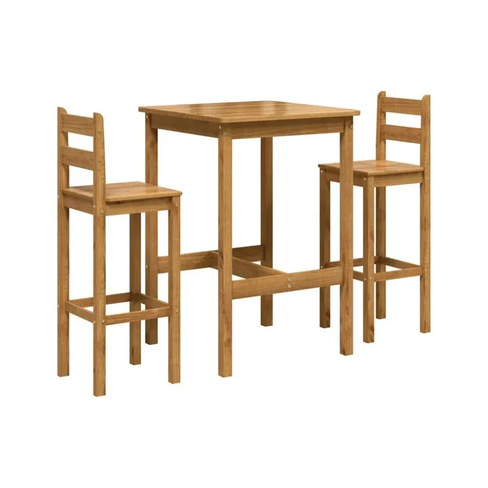 Isla Desayunador 2 Bancos Cocina Comedor Madera Maciza - Línea Monterrey en Madera natural - Mesas de comedor, Uruguay | Ecowood, vista 2