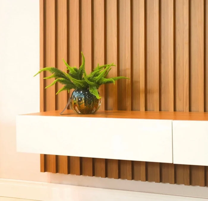 Panel TV con Listones Lara 180CM - 100% MDF en Madera natural - Muebles para TV, Uruguay | Balton, vista 6
