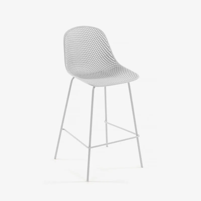 Taburete Quinby - gris altura 75 cm en Blanco - Butacas, banquetas y puffs, Uruguay | Kavehome
