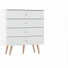 Comoda 4 cajones Retro Blanco - Cómodas, Uruguay | Que Sal Muebleria, vista 3 de 4