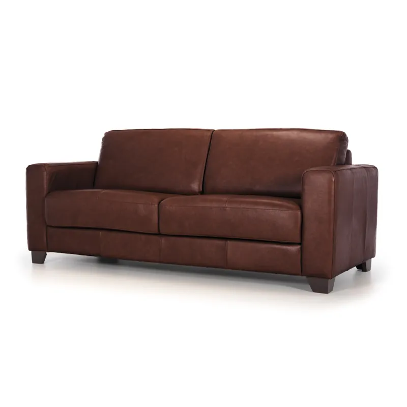 Sofá Napoli - Cuero Básico - 3 cuerpos - New Brown en Marrón - Sillones y sofás, Uruguay | NYR