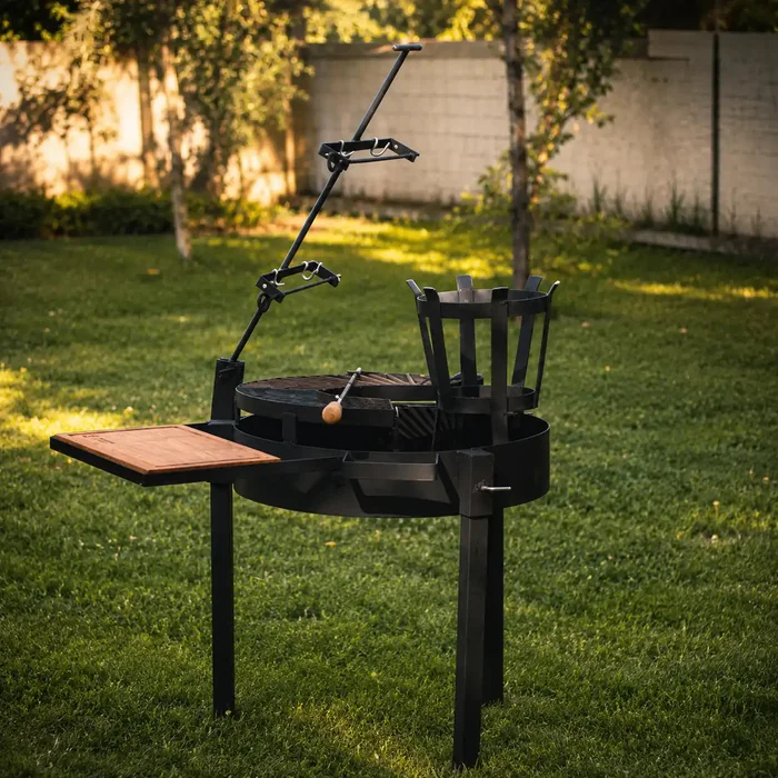Fogón Criollo 60 con Parrilla y Plancha en Negro - Muebles para el exterior, Uruguay | Quemadores de Jardín, vista 4