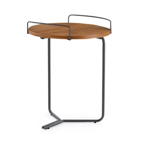 MESA APOYO - ROBLE CLARO - PATA GRAFITO en Madera natural - Mesas de living, Uruguay | Champagne Home