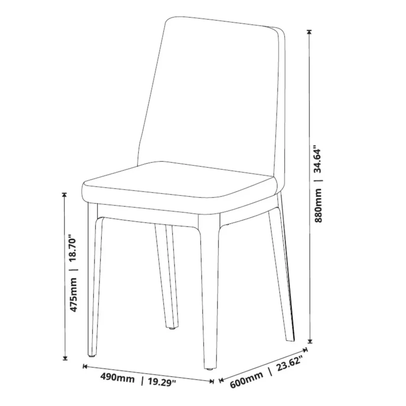 Silla de Comedor City - Línea Nevada - Cuero sintético en Marrón - Sillas, Uruguay | Ecowood, vista 3