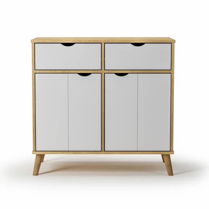 Cómoda 2 puertas 2 cajones - Línea Berlin - Blanco en Blanco - Cómodas, Uruguay | Ecowood, vista 3