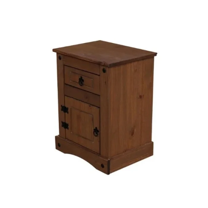 Mesa de luz 1 puerta 1 cajón Nogal - Línea Monterrey en Marrón - Mesas de luz, Uruguay | Ecowood, vista 3