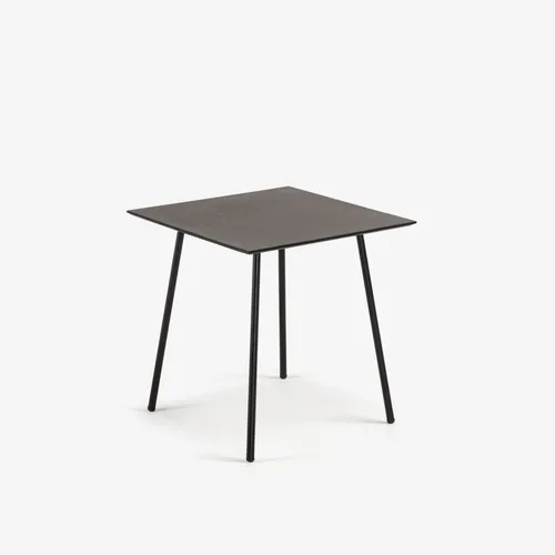Mesa Mathis 75 x 75 cm cemento patas de acero acabado laqueado negro en Negro - Muebles para el exterior, Uruguay | Kavehome