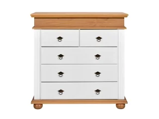 Comoda 3+2 cajones en madera maciza en Blanco - Cómodas, Uruguay | Quesal, vista 4