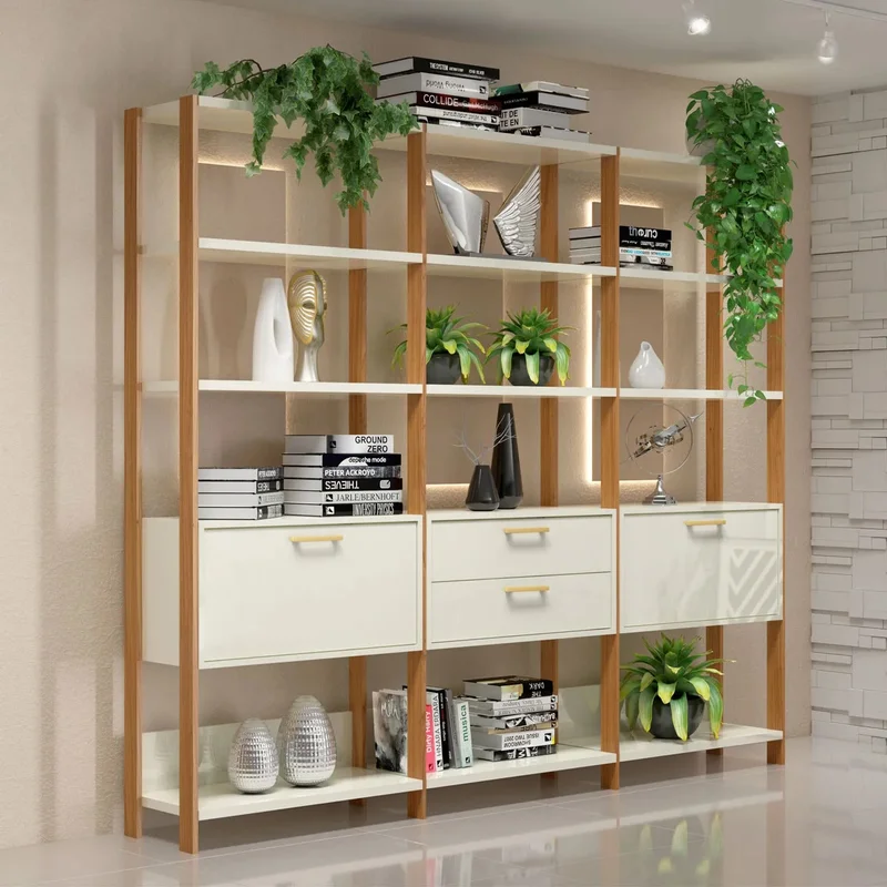 Estanteria Mela 3 Modulos 100% MDF - Linea Factory en Madera natural - Bibliotecas, Uruguay | Balton, vista 10