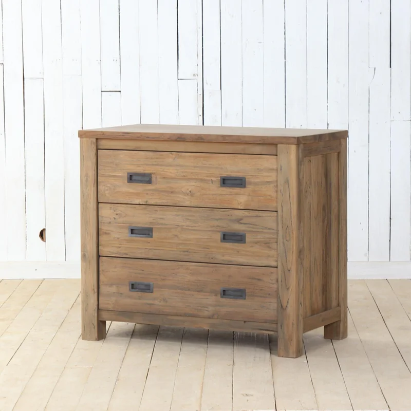 Cómoda 3 Cajones Madera Natural-beige Manhattan en Madera natural - Cómodas, Uruguay | Divino, vista 3