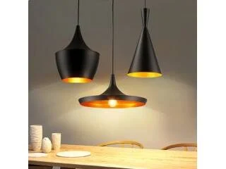 Lámpara de colgar 3 luces de aluminio E27 Negra en Negro, Uruguay | Quesal, vista 5