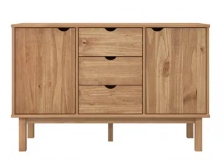 Comoda/Encimera 2P y 3C Mel/Gris Linea Nordica en Madera Maciza en Madera natural - Cómodas, Uruguay | Quesal, vista 11