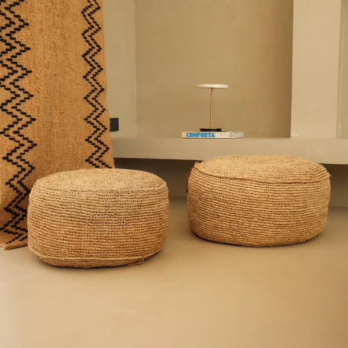 Puff de Fibra Natural Malawi | Casakos Uruguay en Beige - Butacas, banquetas y puffs, Uruguay | Casakos, vista 6