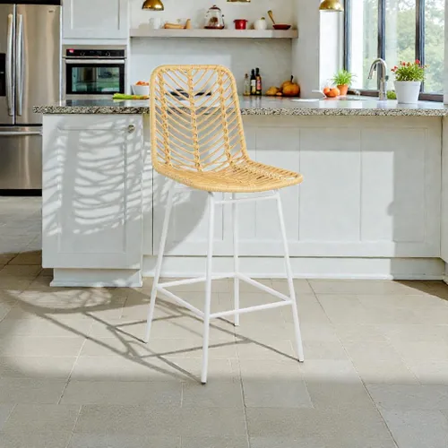 Banqueta Caen Blanco en Madera natural - Butacas, banquetas y puffs, Uruguay | Decotech
