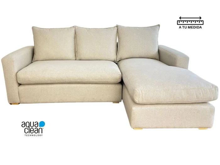 Sofá con Chaise MODENA en Beige - Sillones y sofás, Uruguay | Finkel