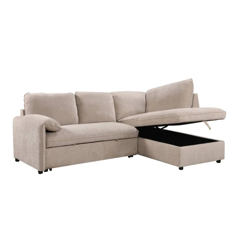 Rinconera cama Cosmo (c/baúl) - Tela Microfibra - Chaise derecho - 120 (Beige) en Beige - Sillones y sofás, Uruguay | NYR, vista 3
