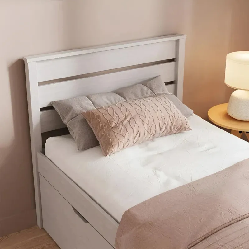 Respaldo 1 Plaza Madera maciza - Funcional - Blanco en Blanco - Respaldos de cama, Uruguay | Ecowood