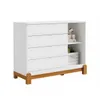 Cómoda Zapatera 4 Cajones 1 Puerta Infantil - Lotus - Blanco en Blanco - Cómodas, Uruguay | Rústico Hogar, vista 2 de 3