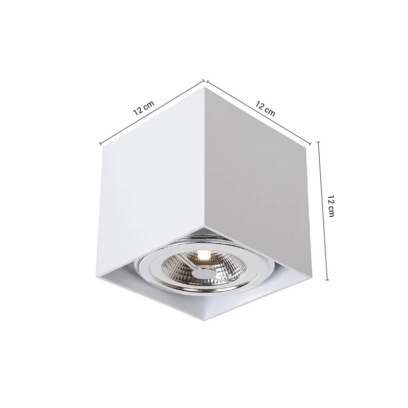 Downlight Lux Cuadrado AR111 Machado Blanco en Blanco - Lámparas colgantes, Uruguay | Serlux, vista 5