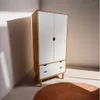 Ropero 2P, 2C y 2 estantes Mel/Gris Linea Nordica en Madera Maciza - Roperos y placares, Uruguay | Que Sal Muebleria, vista 5 de 25