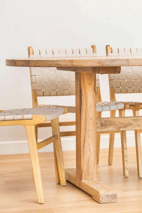 MESA COMEDOR OVAL - OLMO NATURAL - 2.20 X 1.05 MTS en Madera natural - Mesas de comedor, Uruguay | La Iberica, vista 9