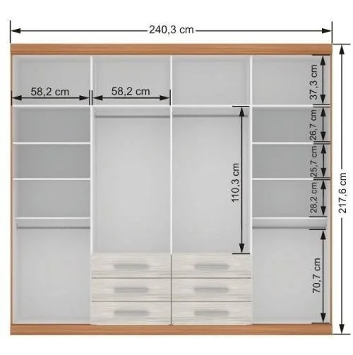 Ropero Placard 8 Puertas 6 Cajones Dormitorio Master 132366 en Gris - Roperos y placares, Uruguay | Soy Hogar, vista 2